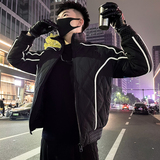 MY98-145设计感条纹棉衣男冬季潮牌痞帅加厚羽绒棉服2024新款，男装棉衣，电商A257