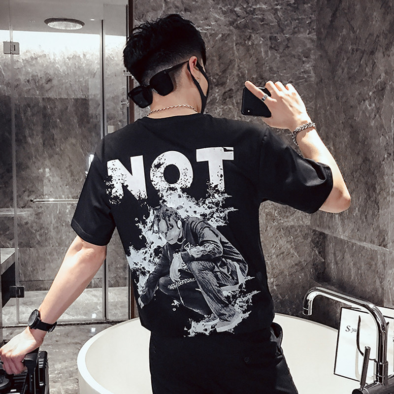 T112021夏季网红潮牌男士短袖新款欧美高街宽松潮流炸街t恤3，男装T恤，电商A257