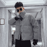 MY06-P138冬季男立领外套2022新款男装千鸟格潮牌衣外套，男装棉衣，电商A257