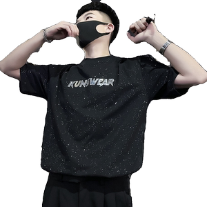 X32-P48 满天星T恤男短袖潮牌夏季男装衣服2024新款男装上衣烫钻图片