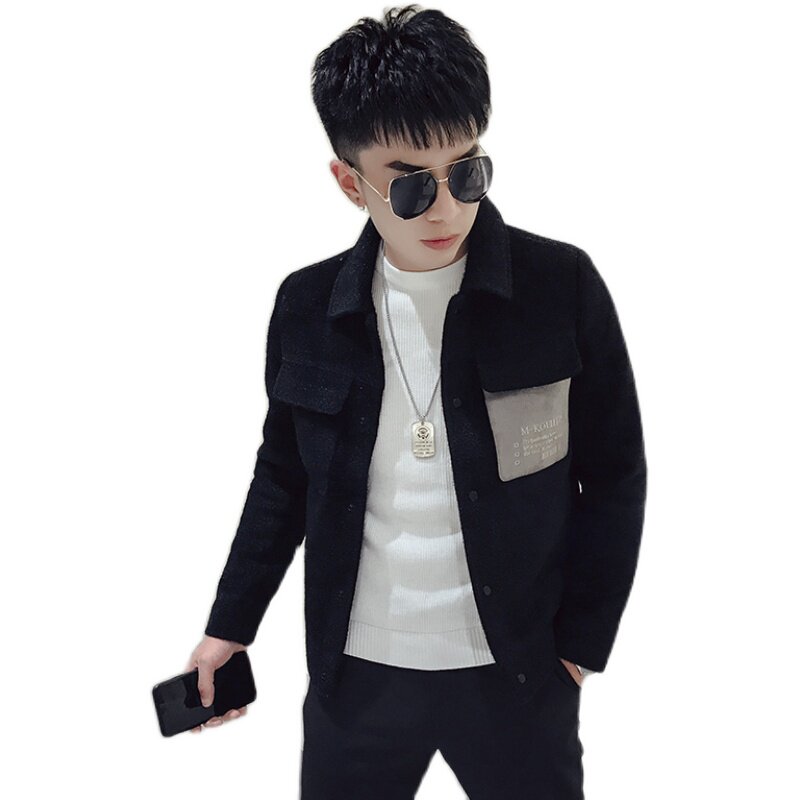 K87-P1552020妮子衣短款秋冬新款外套男韩版休闲时尚保暖上衣2,男装毛呢大衣,电商A257