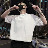X23-P58高级感铆T恤男短袖美式潮牌男装上衣2024新款潮流半袖3，男装T恤，电商A257