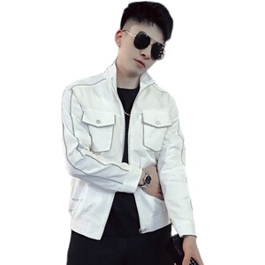 JK006-特批88 2021新款男士工装翻领休闲潮流反光潮牌百搭夹克图片