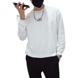 W11秋季男士卫衣长袖T恤打底衫潮牌韩版修身潮流衣服，男装卫衣，电商A257