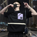 X31-P58设计感T恤男短袖潮牌夏季男装衣服2024新款男装上衣暗黑，男装T恤，电商A257