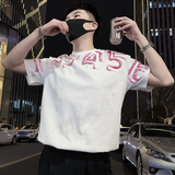 外景X25-特P48夏季T恤短袖网红潮牌男装上衣2024新薄款痞帅3，男装T恤，电商A257