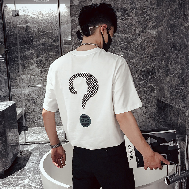 AT05-P48男士2022新款夏季设计感T恤ins潮牌短袖潮牌痞帅半袖3,男装T恤,电商A257
