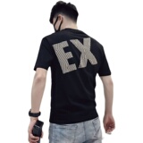 T89-P452021夏季男士t恤韩版印花个性青春百搭潮流短袖4，男装T恤，电商A257
