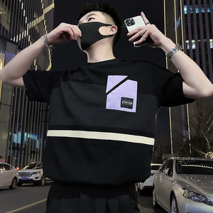 X31-P58 设计感T恤男短袖潮牌夏季男装衣服2024新款男装上衣暗黑图片