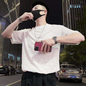 X55-P48 高级感T恤男ins潮牌短袖痞帅男装上衣2024新款夏季薄款2图片