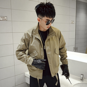 J51-P88 秋季男士夹克外套潮牌ins机车工装宽松休闲纯色外套2图片
