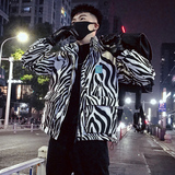 MY19-P138冬季新款斑马立领条纹时尚休闲潮牌男士衣外套1，男装棉衣，电商A257