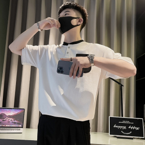 X42-P58 夏季假两件T恤工装短袖潮牌2024新款男装上衣潮流痞帅气1图片