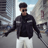 JK601-P115秋季工装夹克上身修身立领潮流时尚青春网红夹克灰1，男装夹克，电商A257