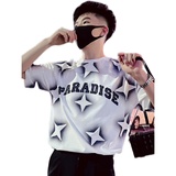 T87-P58短袖男2023新款印花t恤夏季潮牌潮流痞帅小众圆领半袖1，男装T恤，电商A257