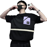 X31-P58设计感T恤男短袖潮牌夏季男装衣服2024新款男装上衣暗黑1，男装T恤，电商A257