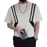 T63-P55短袖男款夏季夏季新款男装高级感白色T恤圆领重磅半袖1，男装T恤，电商A257
