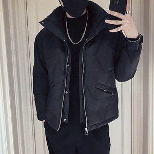 MY38-P178 冬季羽绒服男立领外套2022新款男装帅潮牌羽绒衣服图片