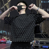 X37-P58夏季满印花T恤男短袖潮牌小众男装衣服2024新款潮流痞帅1，男装T恤，电商A257