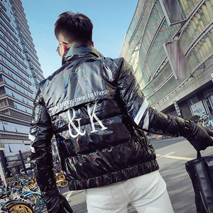 MY818特 羽绒服潮男七彩亮面韩版潮流网红社会小伙外套图片