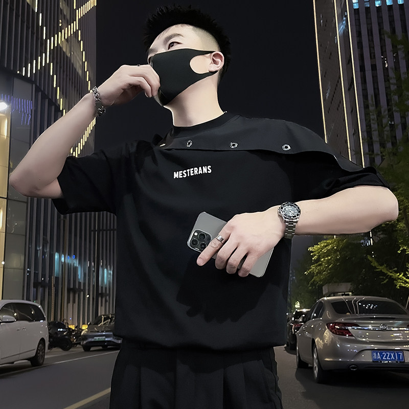 X52-P58设计感T恤男ins潮牌短袖2024新款夏季男装上衣痞帅气1,男装T恤,电商A257