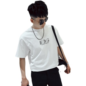 AT05-P48 男士2022新款夏季设计感T恤ins潮牌短袖潮牌痞帅半袖图片