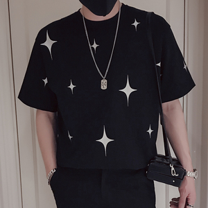 T62-P48 潮牌白色短袖男款夏季2023新款男装重磅T恤宽松半袖,男装T恤,电商A257