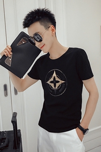 T29-P45 2021夏季新款潮流短袖男时尚休闲半袖反光体恤1图片