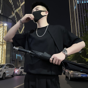 X57-P58 男士白色T恤设计感短袖潮牌半袖2024新款夏季潮流图片