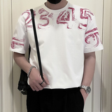 无头X25-特P48夏季T恤短袖网红潮牌男装上衣2024新薄款痞帅3，男装T恤，电商A257