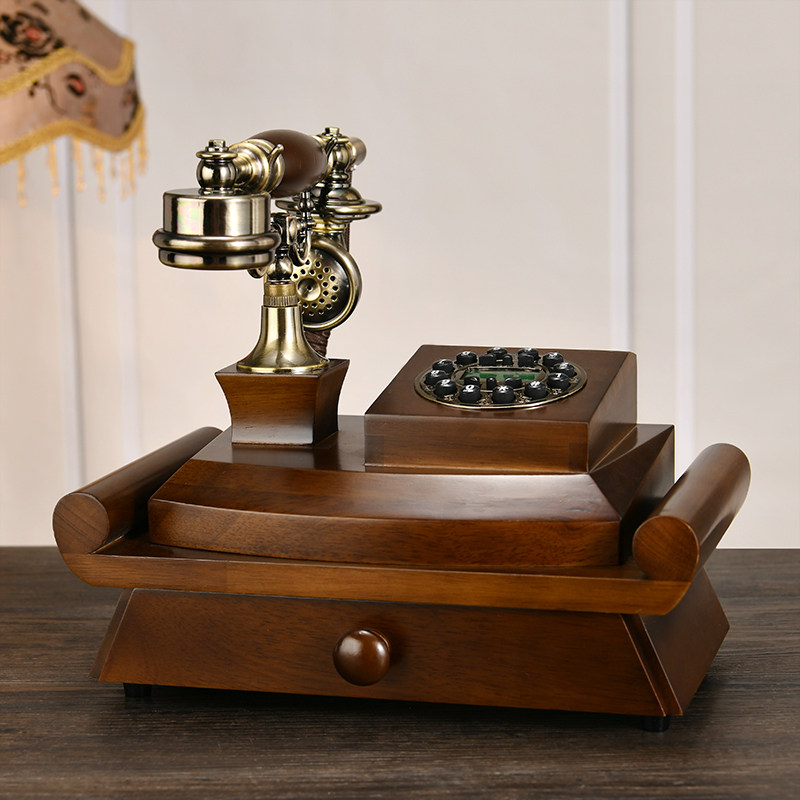 蒂雅菲欧式仿古电话机座机家用复古时尚创意老式拨号电话无线插卡