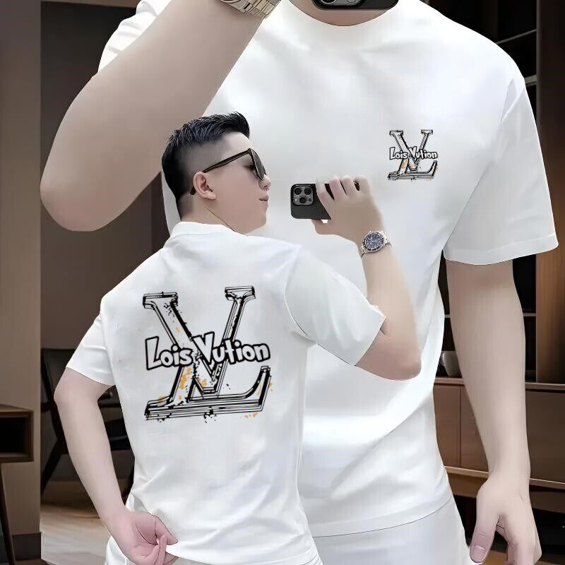 轻奢潮牌短袖T恤男2026新款夏季时尚百搭修身高端休闲男士上衣薄