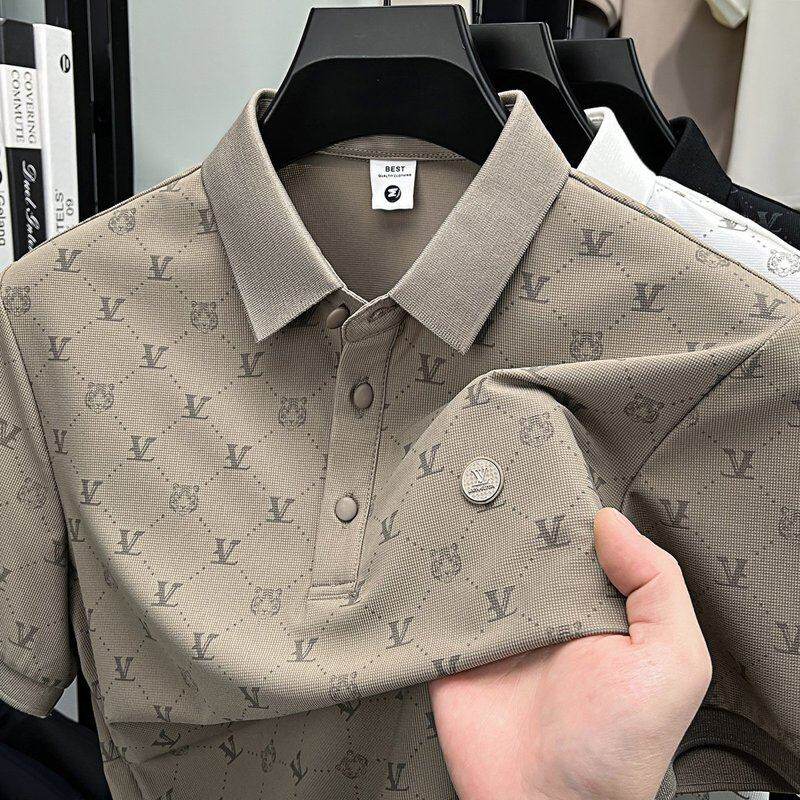 品牌商务男士短袖POLO衫夏季新款薄款百搭修身时尚修身休闲T恤男