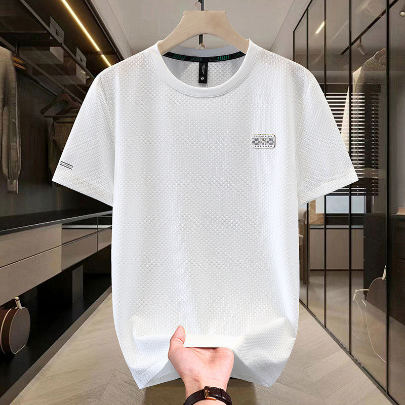 夏季薄款冰丝短袖T恤男2026新款潮牌百搭休闲透气凉感男士半袖潮