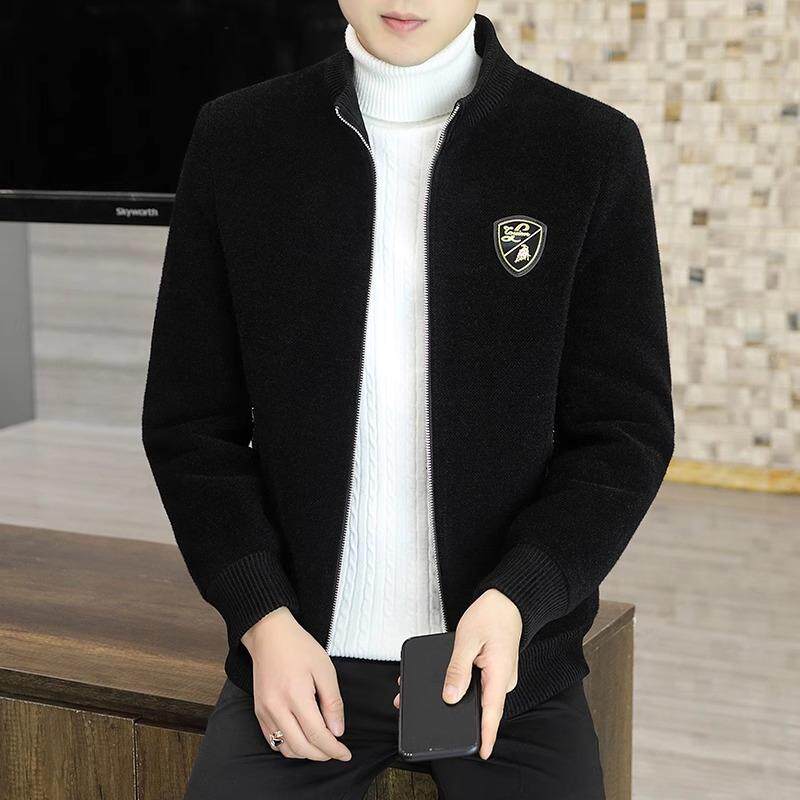 高端羊毛呢子外套男短款加棉加厚修身立领夹克秋冬新款男士大衣潮