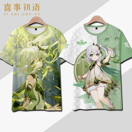 原神小吉祥草王纳西妲t恤短袖二次元动漫cos痛衣服男女夏季上衣潮