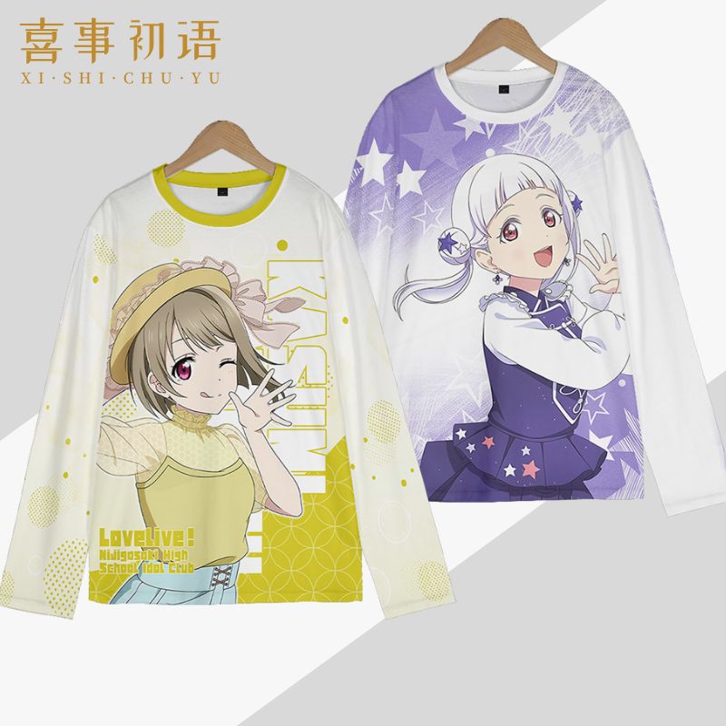 LOVELIVE动漫周边长袖T恤上衣情侣秋冬款男女同款卫衣宽松休闲风
