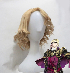 火焰纹章 马库斯 Xander cosplay动漫造型假发 中长金色卷发