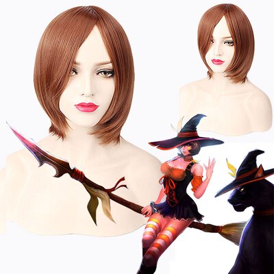 英雄联盟 LOL 奈德利Nidalee 浅棕色短发 cosplay假发