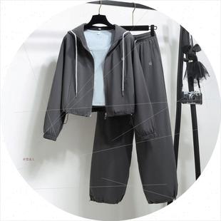 褲 時尚 小個子穿搭三件套 休x閑運動高級感工裝 早秋季 套裝 女新款