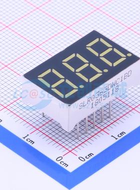3位0.36英寸白色数码管 共阴极LED数码管SLR0363DWC1BD可开票