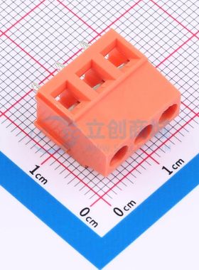 DB128L-5.08-3P-OG-S螺钉式接线端子5.08mm 1x3P直插橙色