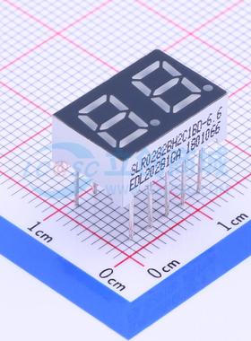 2位0.28英寸黄绿色数码管 共阴极SLR0282BH2C1BD-6.6可开票