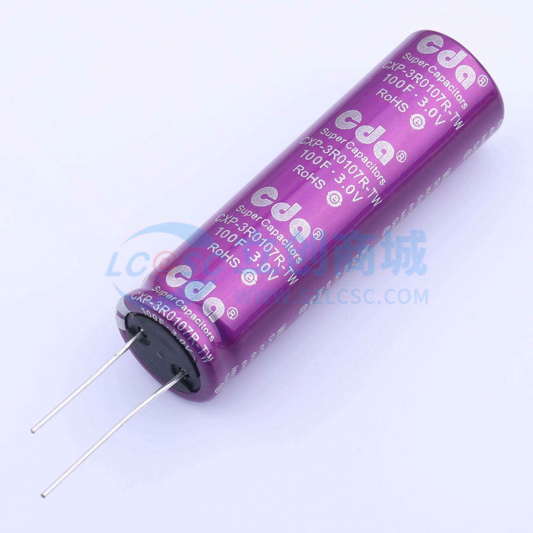 全新CXP-3R0107R-TWV 3.0V100F 插件,P=7.55mm 超级电容器可开票