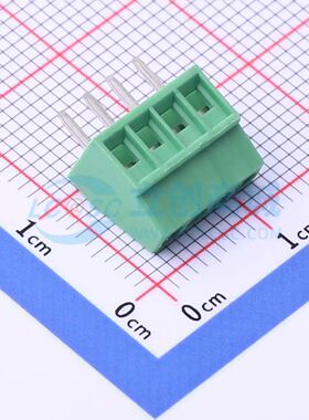 JL308-25404G01螺钉式接线端子2.54mm 1x4P直插绿色