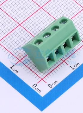 MX127S-3.81-04P-GN01-Cu-Y-A螺钉式接线端子3.81mm 1x4P直插绿色