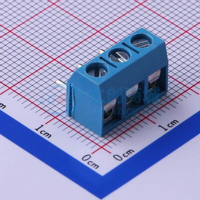 KF301R-5.0-3P螺钉式接线端子5mm 1x3P弯插蓝色
