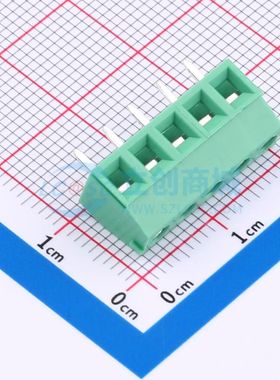 WJ124-3.81-5P螺钉式接线端子3.81mm 1x5P直插绿色