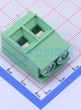 KF136T-10.16-2P螺钉式接线端子10.16mm 1x2P直插绿色