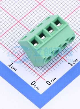 JL102-35004G01螺钉式接线端子3.5mm 1x4P直插绿色
